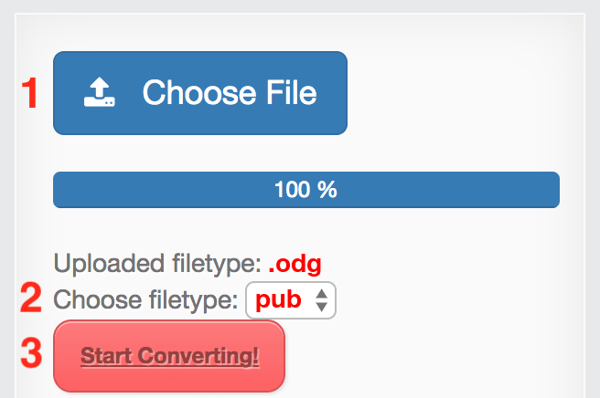 How to convert ODG files online to PUB